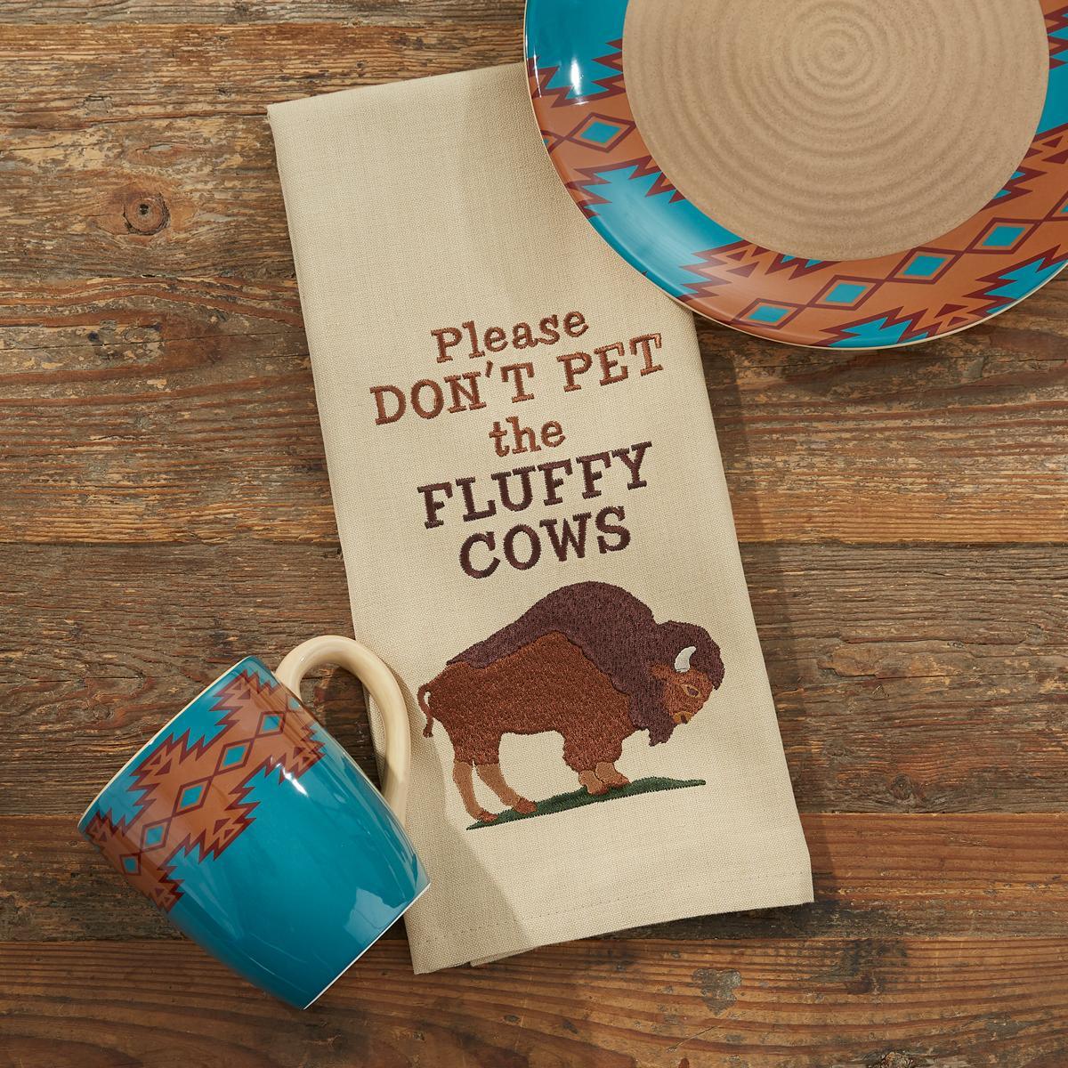 Fluffy Cows Embroidered Dishtowel - Set of 2 Park Designs - The Fox Decor