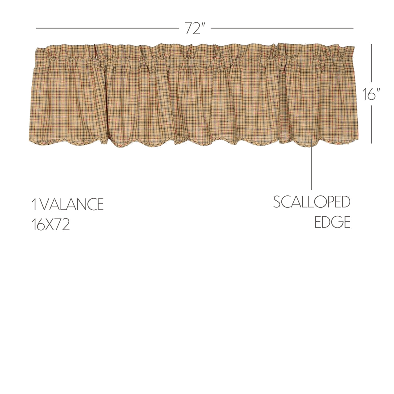 Millsboro Valance Curtain Scalloped 16x72