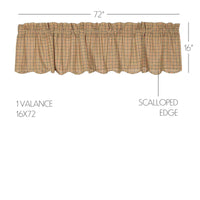 Thumbnail for Millsboro Valance Curtain Scalloped 16x72