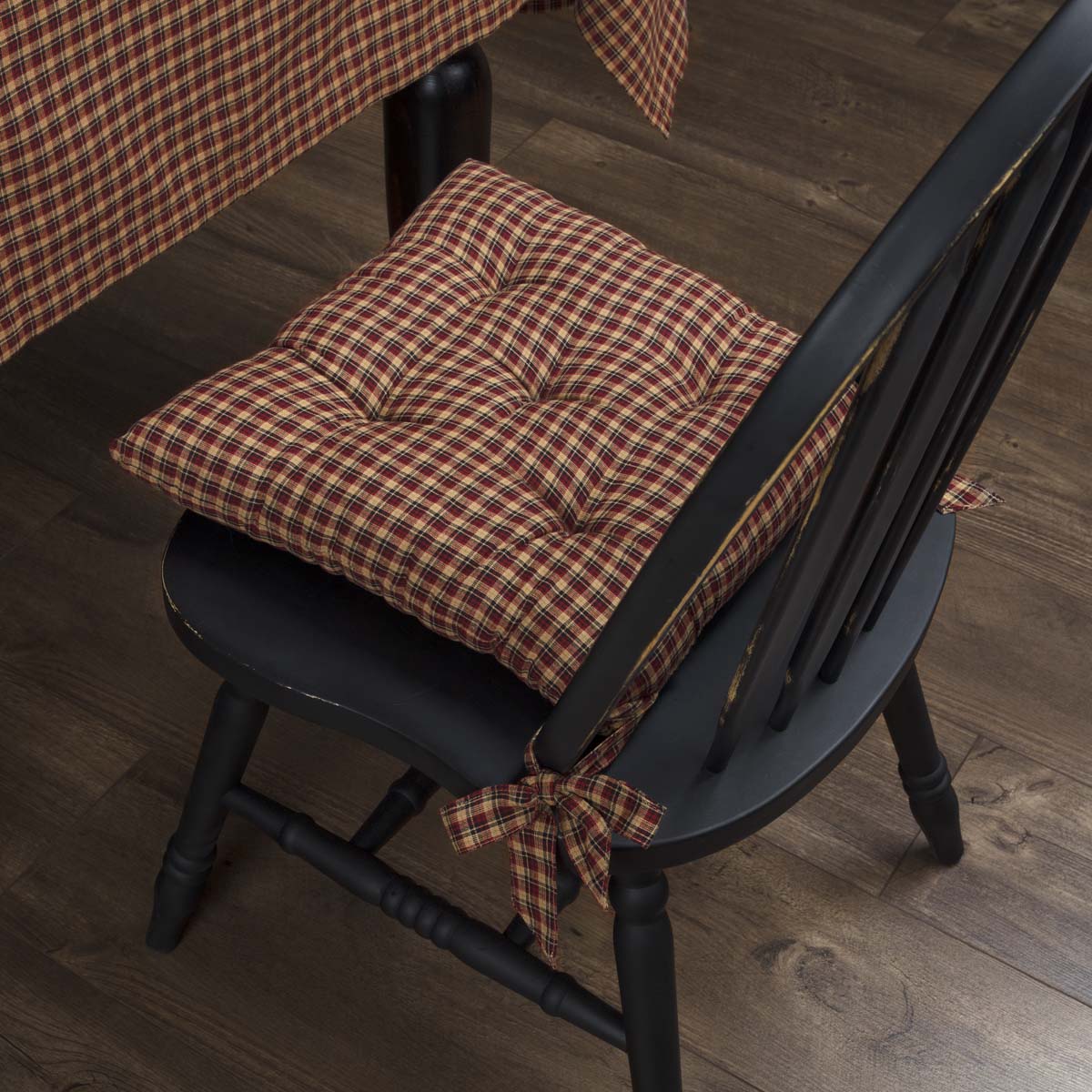 Patriotic Patch Plaid Country Chair Cushion