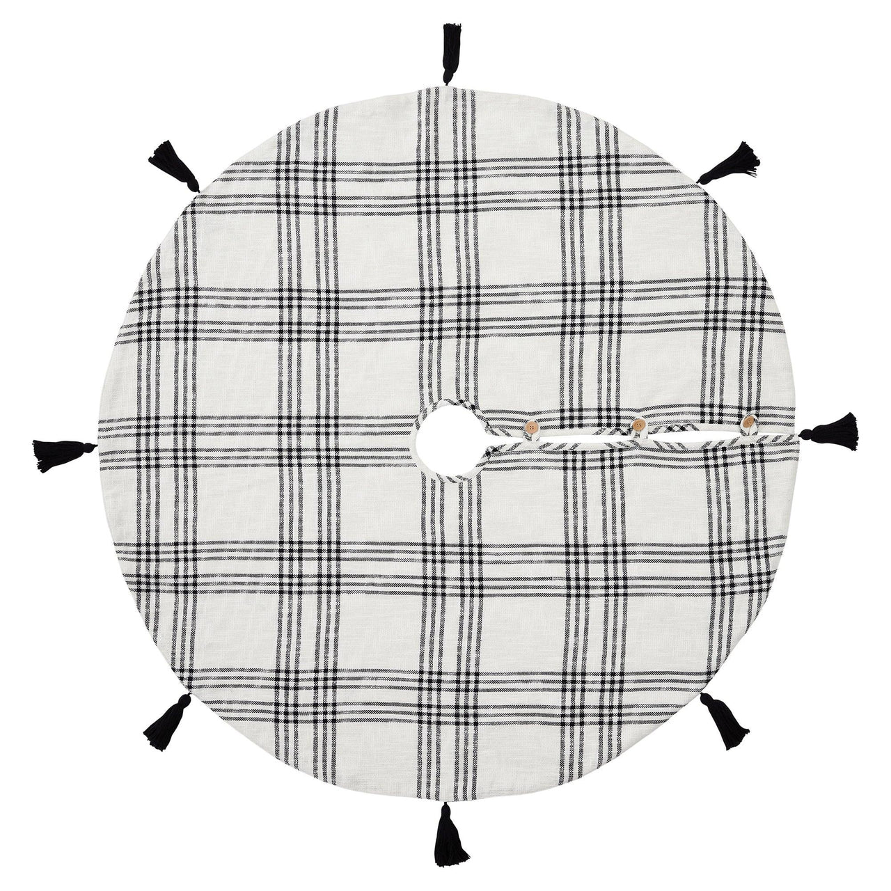 Black Plaid Tree Skirt 55 - The Fox Decor