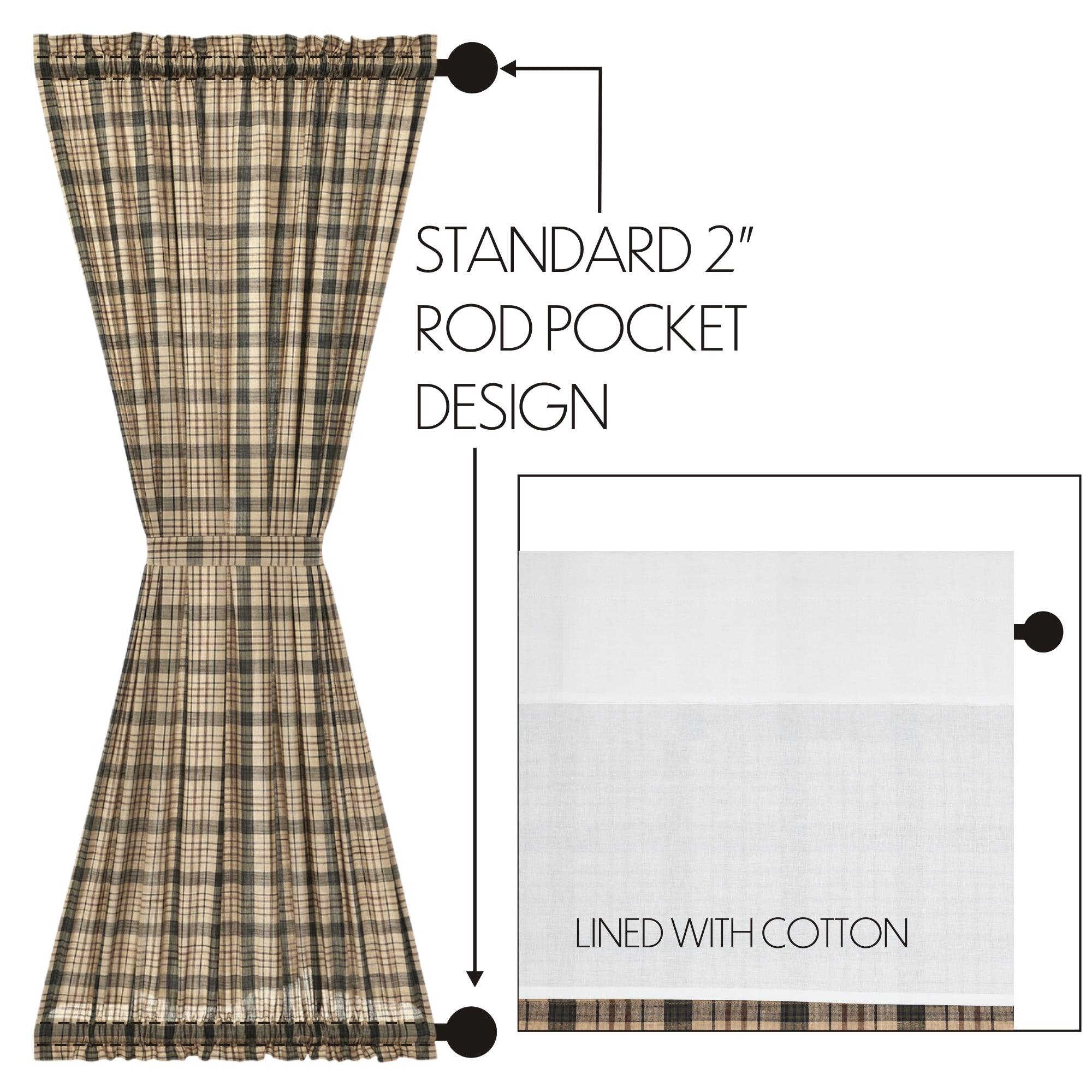 Cider Mill Plaid Door Panel Curtain 72x40 VHC Brands - The Fox Decor