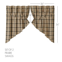 Cider Mill Plaid Prairie Swag Set of 2 36x36x18 - The Fox Decor