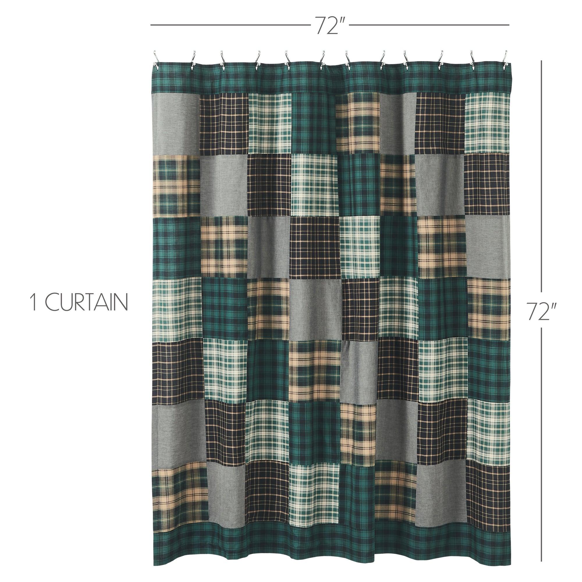 Pine Grove Patchwork Shower Curtain 72x72 VHC Brands - The Fox Decor