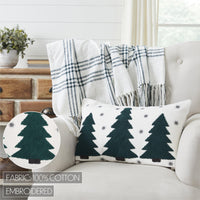 Thumbnail for Pine Grove Plaid Embroidered Trees Pillow 14x22 - The Fox Decor