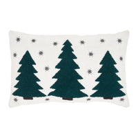 Thumbnail for Pine Grove Plaid Embroidered Trees Pillow 14x22 - The Fox Decor