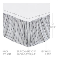 Thumbnail for Sawyer Mill Black King Bed Skirt 78x80x16 VHC Brands