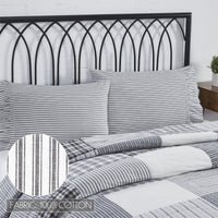 Thumbnail for Sawyer Mill Black Ruffled Ticking Stripe Standard Pillow Case Set of 2 VHC Brands
