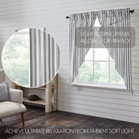 Thumbnail for Sawyer Mill Black Ticking Stripe Prairie Short Panel Set of 2 63x36x18 VHC Brands - The Fox Decor