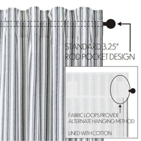 Thumbnail for Sawyer Mill Black Ticking Stripe Prairie Short Panel Set of 2 63x36x18 VHC Brands - The Fox Decor