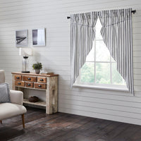 Thumbnail for Sawyer Mill Black Ticking Stripe Prairie Short Panel Set of 2 63x36x18 VHC Brands - The Fox Decor