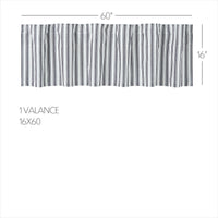 Thumbnail for Sawyer Mill Black Ticking Stripe Valance Curtain 16x60 VHC Brands