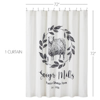 Thumbnail for Sawyer Mill Black Sheep Shower Curtain 72x72 VHC Brands
