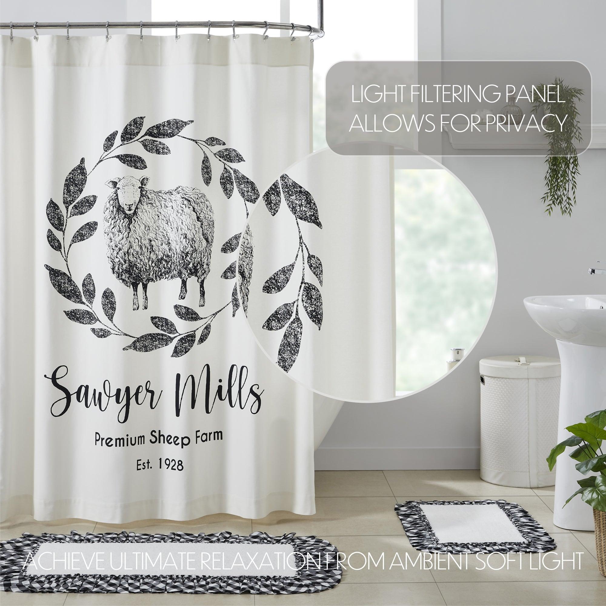 Sawyer Mill Black Sheep Shower Curtain 72x72 VHC Brands - The Fox Decor