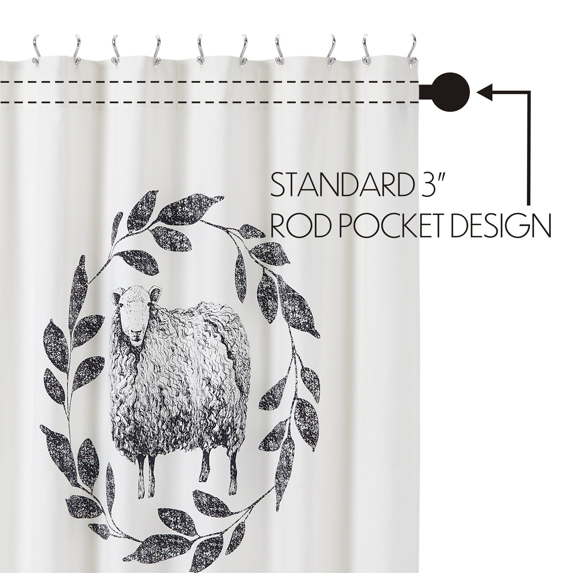Sawyer Mill Black Sheep Shower Curtain 72x72 VHC Brands - The Fox Decor