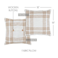 Thumbnail for Wheat Plaid Fabric Pillow 18x18 VHC Brands