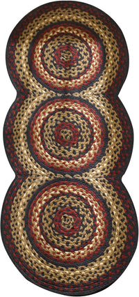 Thumbnail for Red Folk Art Braided Rug Runner - 30