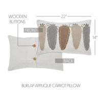 Thumbnail for Burlap Applique Carrot Pillow 14x22 - The Fox Decor