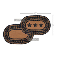 Farmhouse Jute Braided Placemat Stencil Stars 10x15 VHC Brands - The Fox Decor