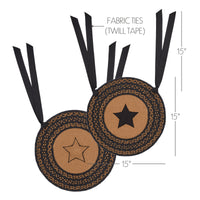 Thumbnail for Farmhouse Jute Braided Chair Pad Applique Star 15