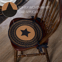 Thumbnail for Farmhouse Jute Braided Chair Pad Applique Star 15