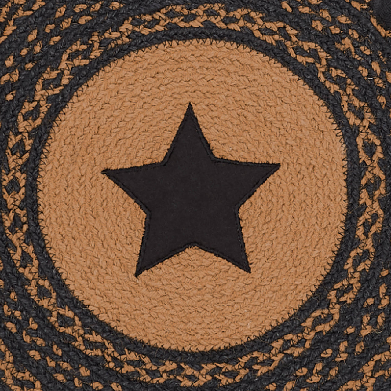 Farmhouse Jute Braided Chair Pad Applique Star 15" VHC Brands - The Fox Decor