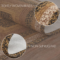 Thumbnail for Kettle Grove Jute Braided Rug/Runner Rect. with Rug Pad 2'x6.5' VHC Brands