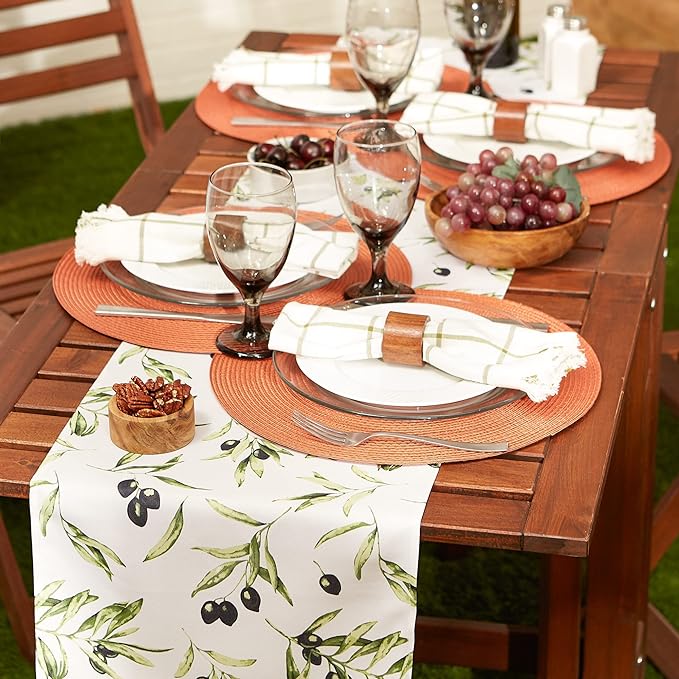 Olives Printed Table Runner - 90"L Park Designs