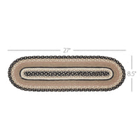 Thumbnail for Sawyer Mill Charcoal Creme Jute Braided Stair Tread Oval Latex 8.5