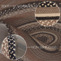 Thumbnail for Sawyer Mill Charcoal Creme Jute Braided Rug Oval w/ Pad 2'x3' VHC Brands - The Fox Decor