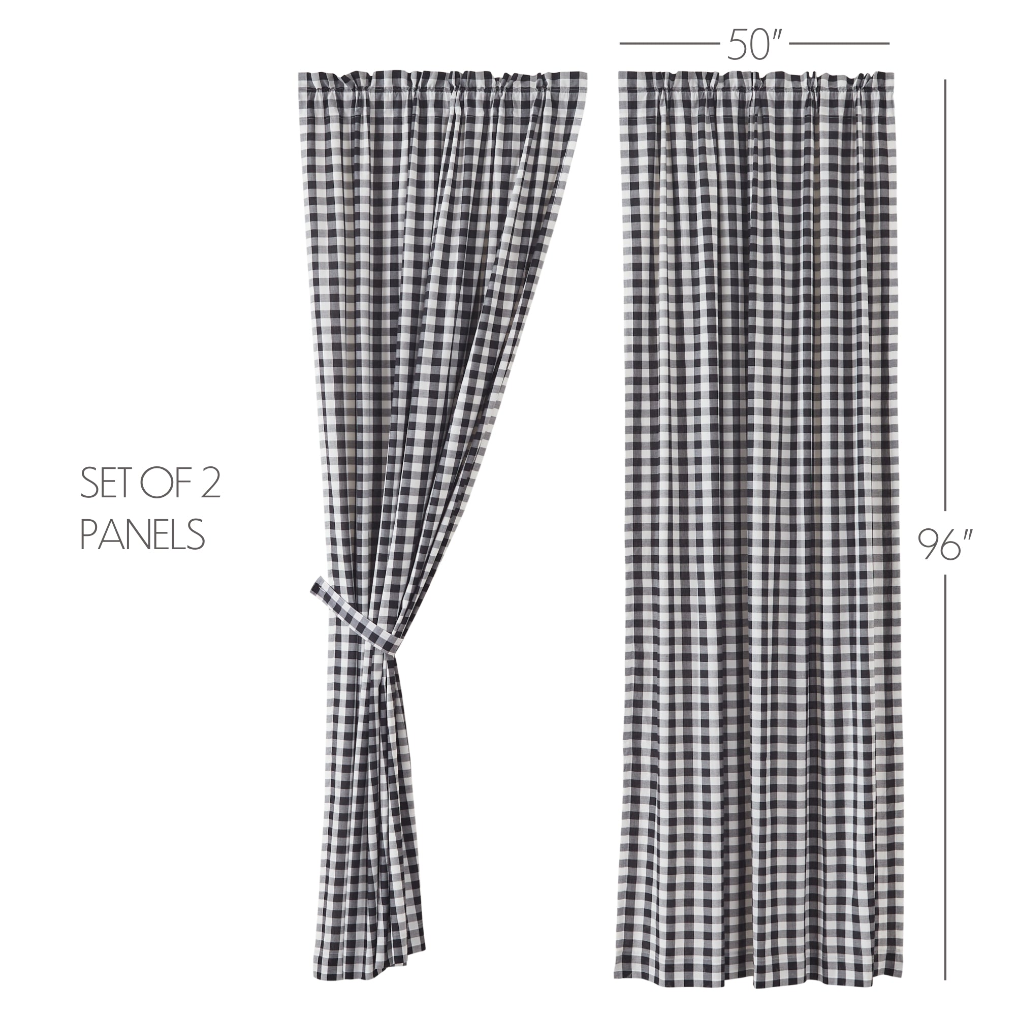 Annie Buffalo Black Check Panel Curtain 96