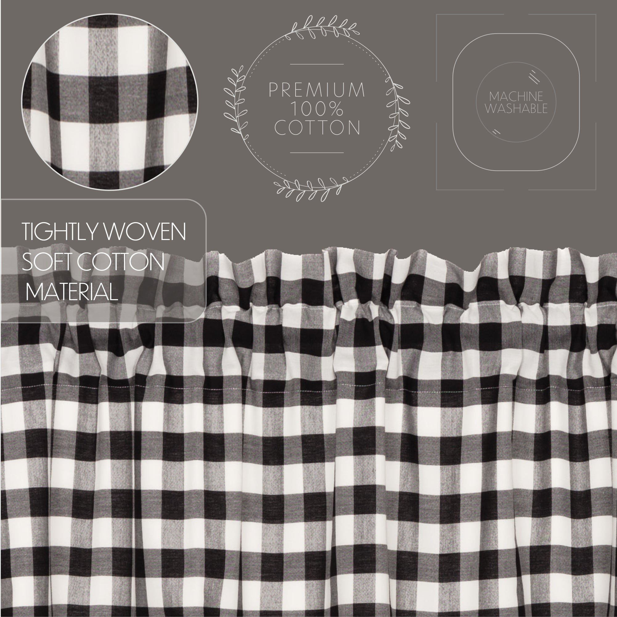 Annie Buffalo Black Check Panel Curtain 96