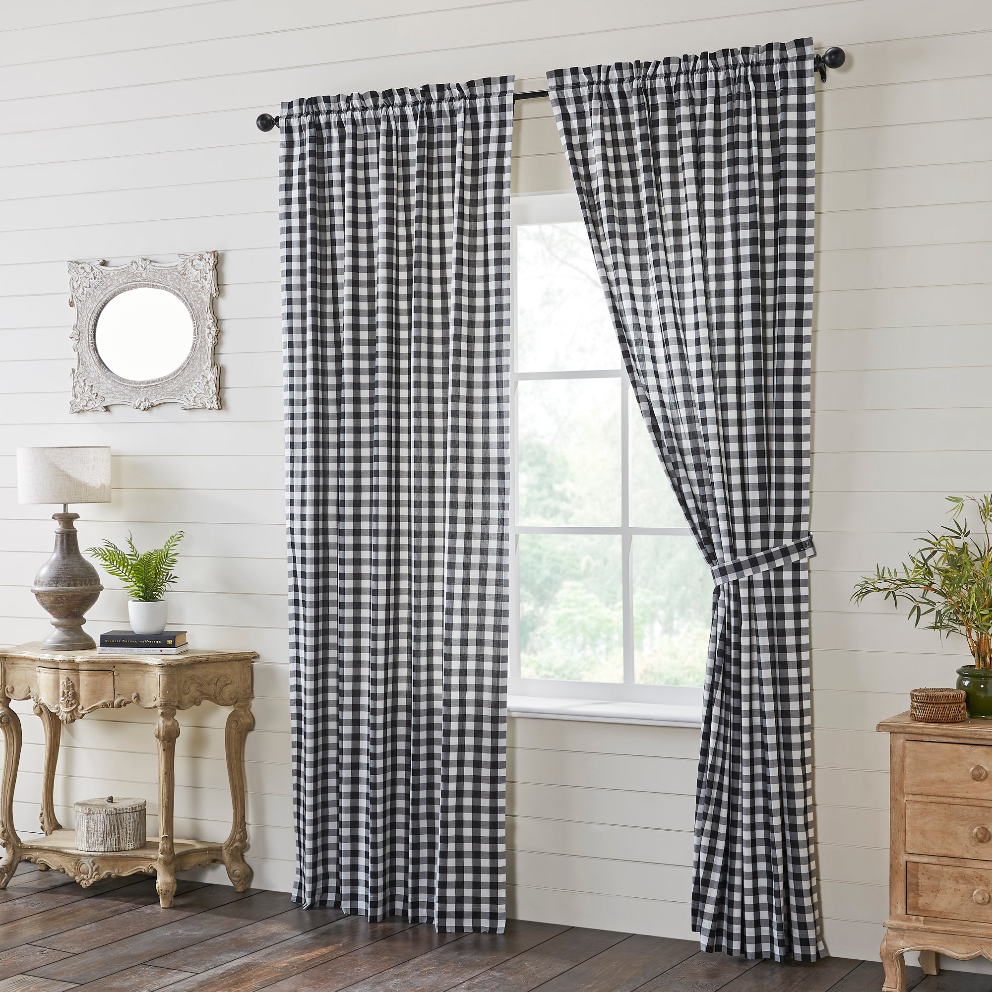 Annie Buffalo Black Check Panel Curtain 96