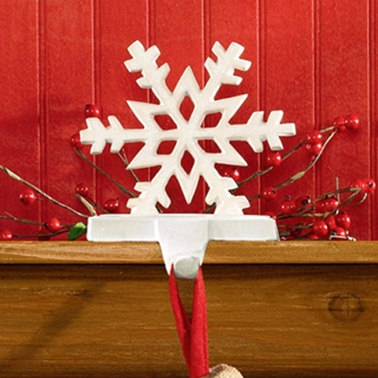 Snowflake Stocking Hanger White - Set of 2 Park Designs