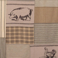 Thumbnail for Sawyer Mill Charcoal Stenciled Patchwork Shower Curtain 72