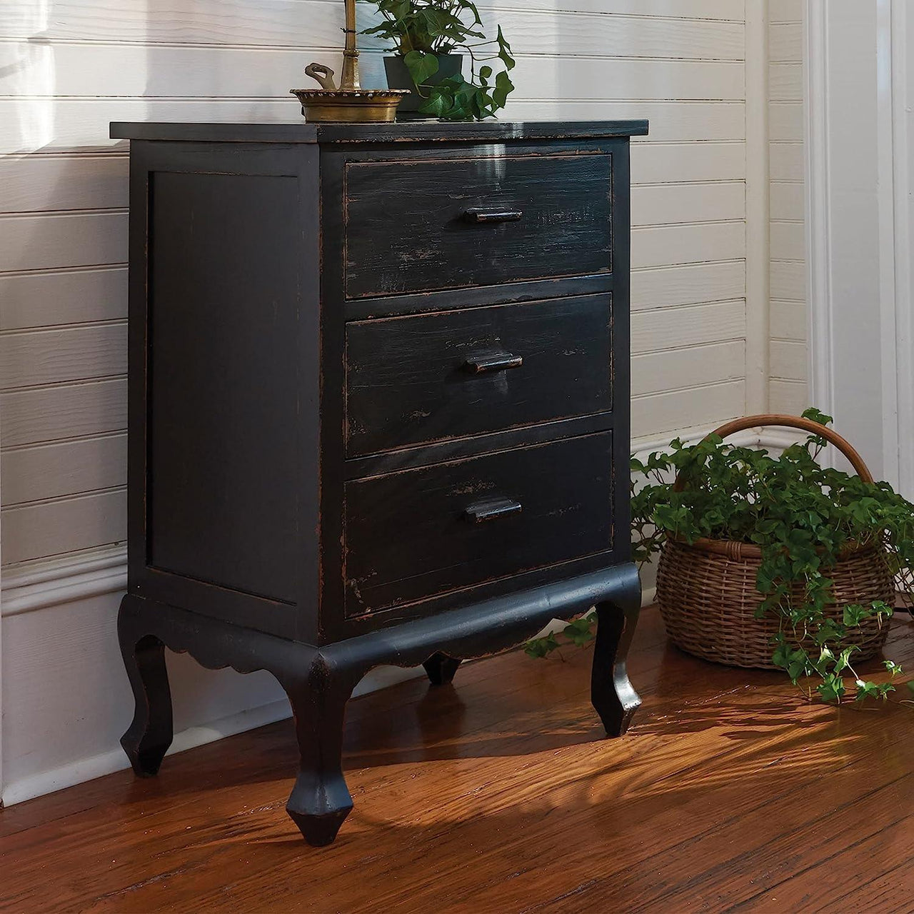 Cupboard - Aged Distressed Black Park Designs - The Fox Decor