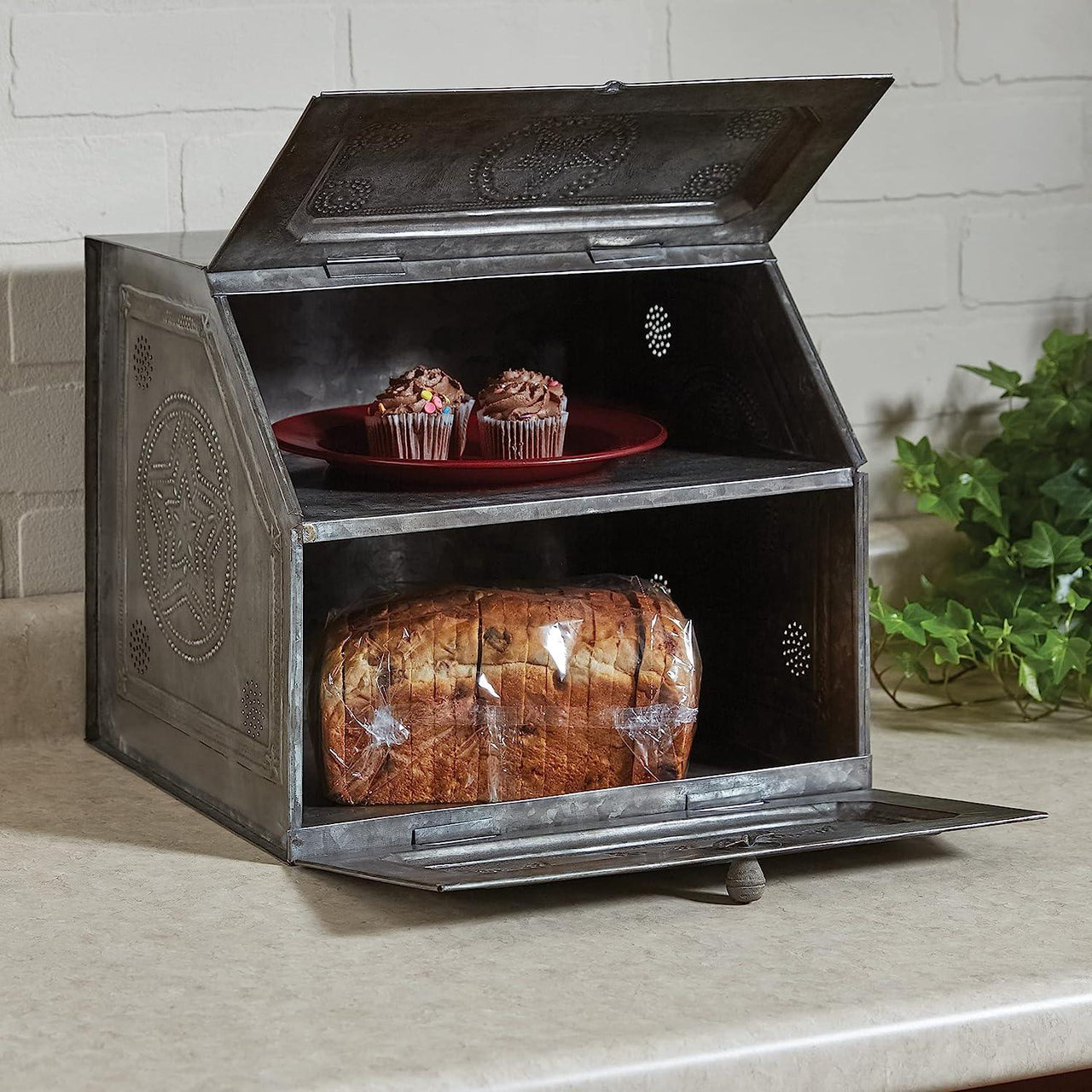 Star Metal Bread Box - Galvanized - Park Designs