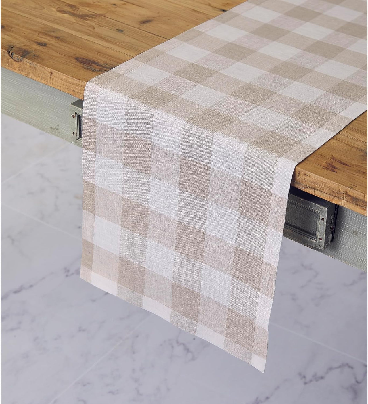 Wicklow Check Backed Table Runner 36"L- Natural Set of 2 Park Designs