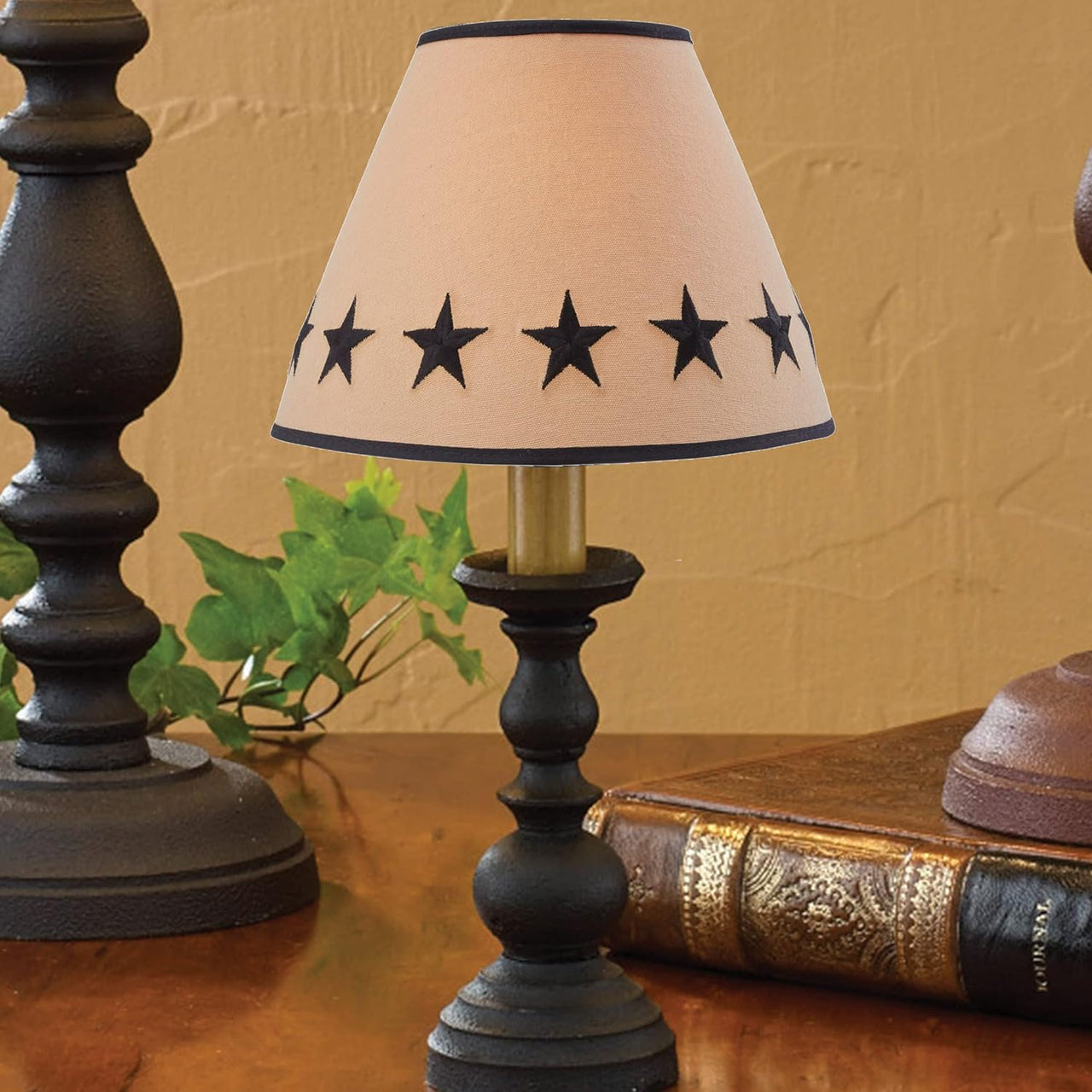 Black Star Embroidered Shade - 12" Park Designs - The Fox Decor