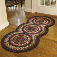 Thumbnail for Red Folk Art Braided Rug Runner - 30