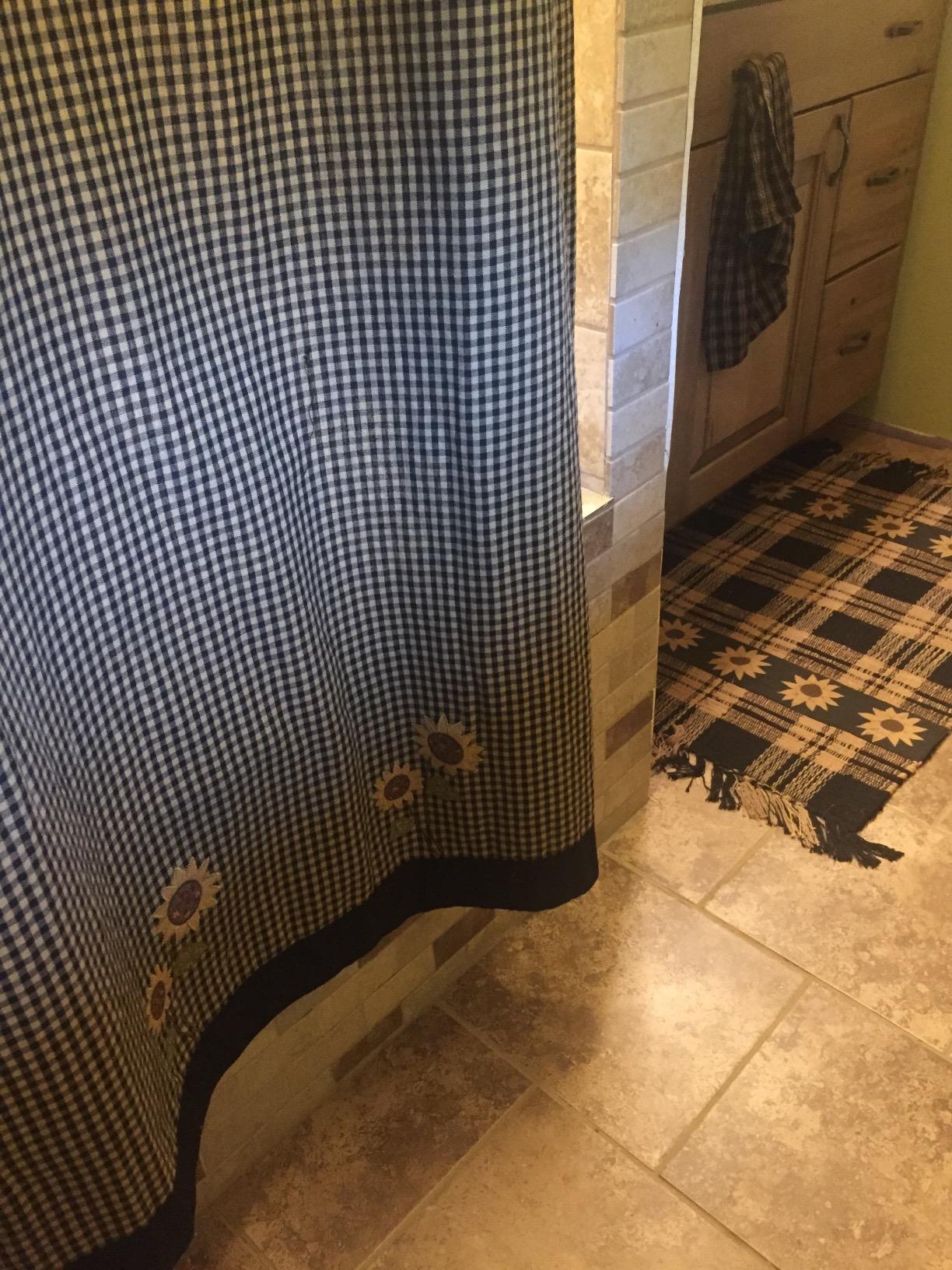 Sunflower Check Shower Curtain - 72