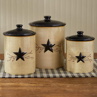 Thumbnail for Star Vine Farmhouse Canisters - Set of 3 Assorted Park Designs - The Fox Decor
