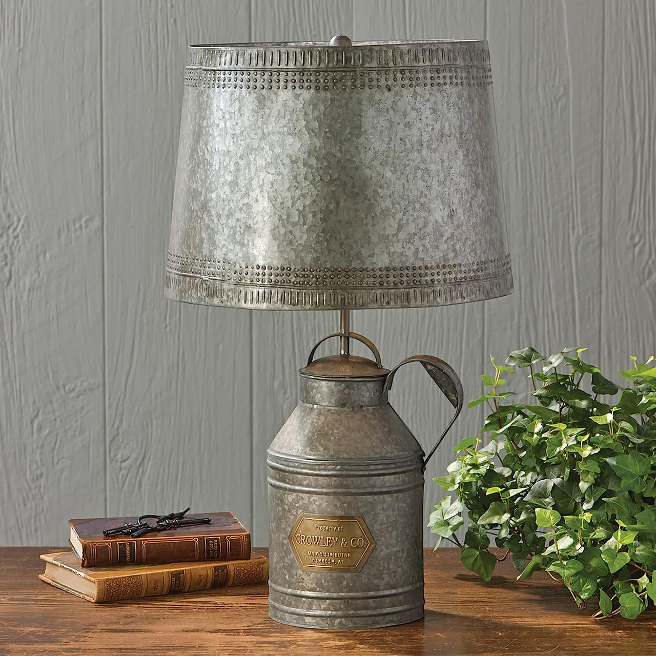 Antique Milkcan Lamp With Tin Shade - Park Designs
