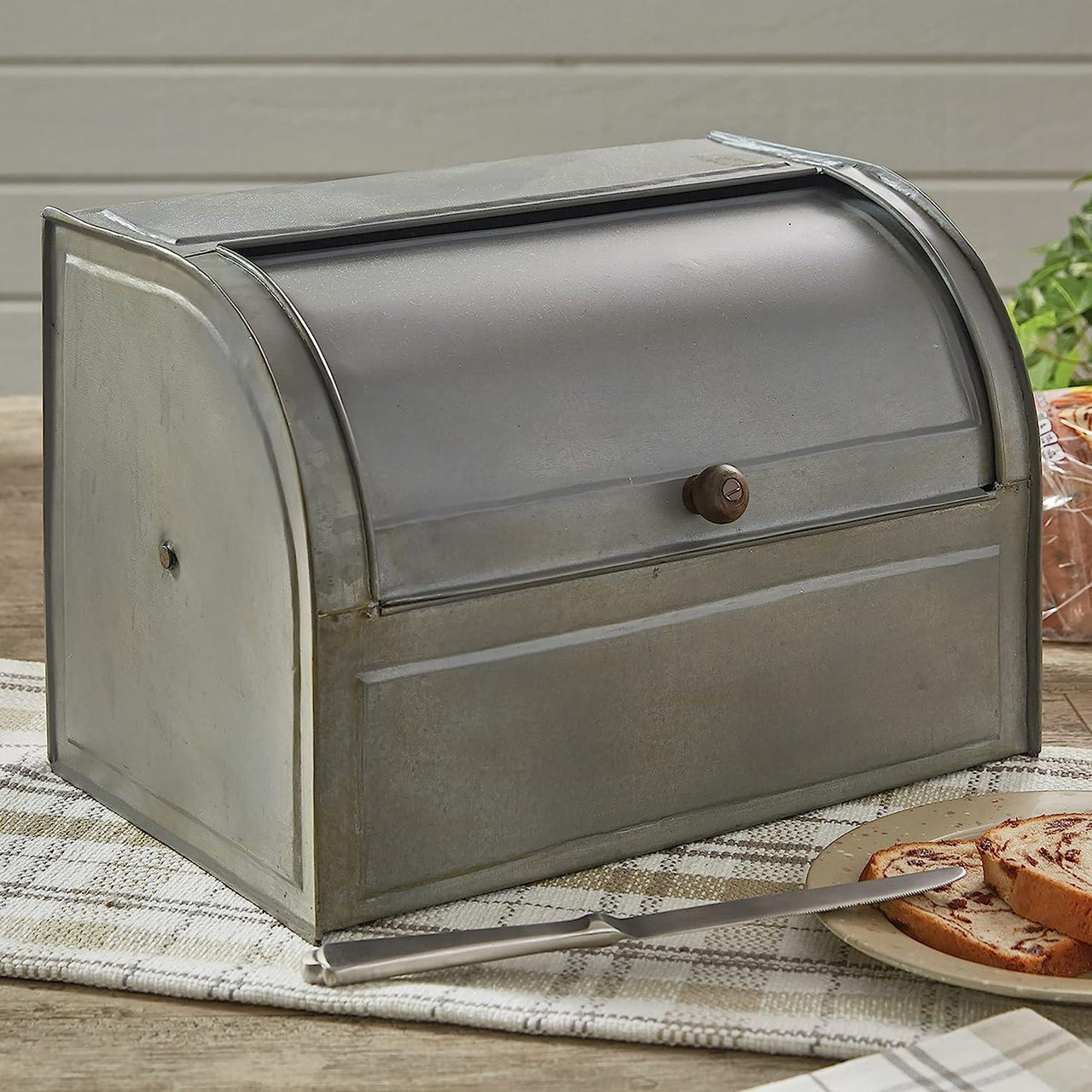 Grey Metal Breadbox - Park Designs - The Fox Decor