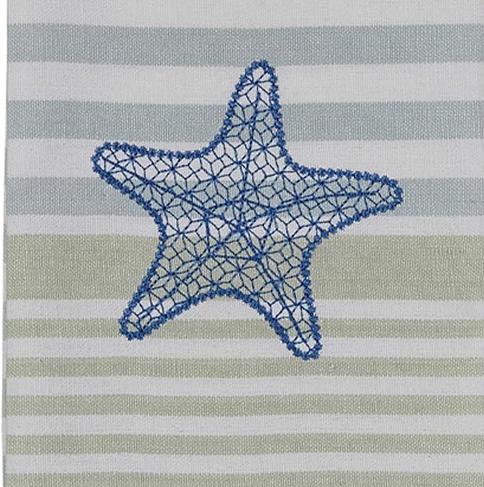 Sea Life Embroidered Starfish Dishtowel Set of 2 Park Designs - The Fox Decor