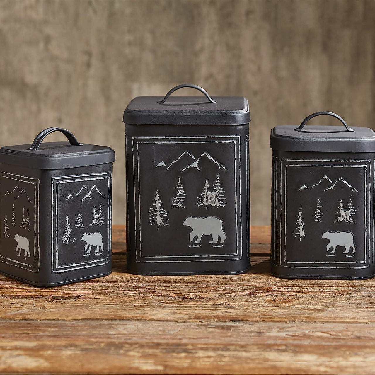 Black Bear Canisters - Set of 3 - Park Designs