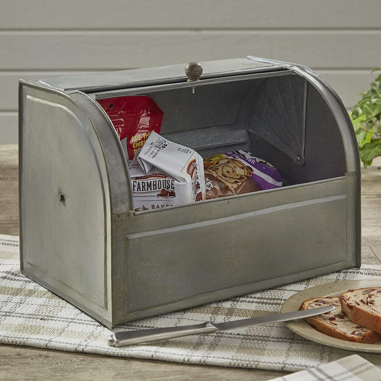 Grey Metal Breadbox - Park Designs - The Fox Decor