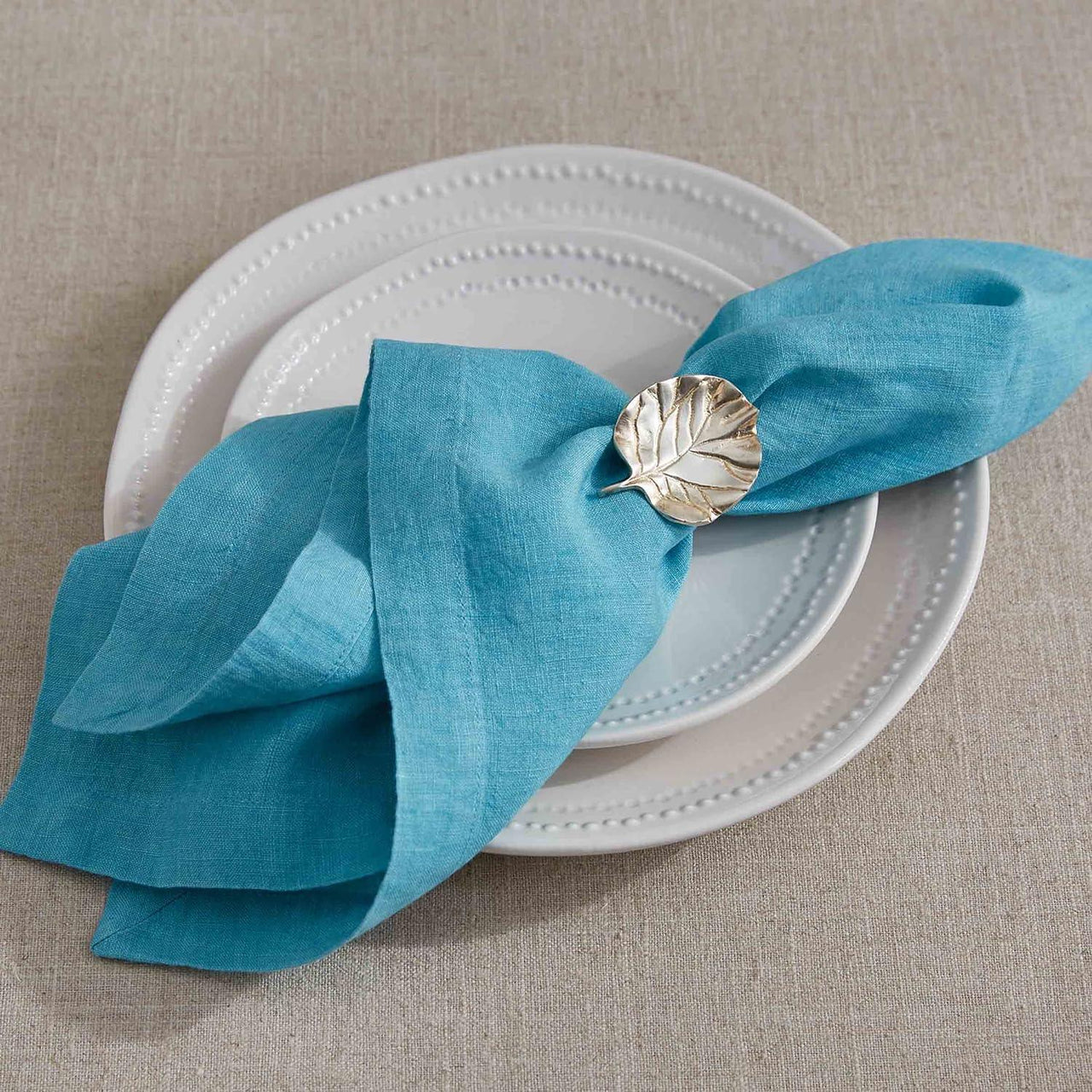 Linen Napkin - Aqua Set of 6  Park Designs