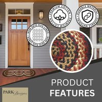 Thumbnail for Red Folk Art Braided Rug Runner - 30