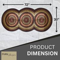 Thumbnail for Red Folk Art Braided Rug Runner - 30